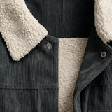 Graphite Men's Velour Jacket with Sherpa Collar