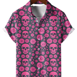Pink Skull and Daisy Men's Shirt