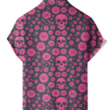 Pink Skull and Daisy Men's Shirt