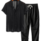 Men's Short-Sleeve Set – Black & White