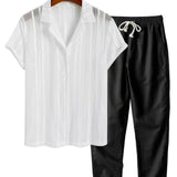 Men's Short-Sleeve Set – Black & White