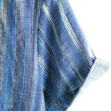 Steve Men's Retro Striped Short-Sleeve Shirt – Blue