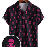 Pink Skull Punk Rock Men's Shirt