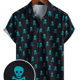 Declan Men's Skull Print Short-Sleeve Shirt – Black