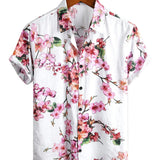 White Floral Men's Shirt