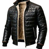 Men's Quilted Sherpa Winter Jacket – Black