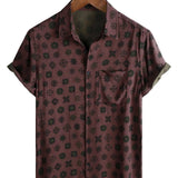 Steve Red Retro Geometric Men's Shirt