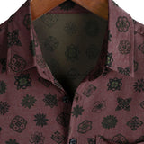 Steve Red Retro Geometric Men's Shirt