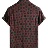 Steve Red Retro Geometric Men's Shirt