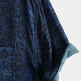 Navy Boho Tribal Print Men's Shirt