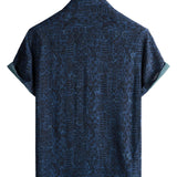 Navy Boho Tribal Print Men's Shirt