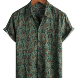 Brett Men's Retro Paisley Short-Sleeve Shirt – Green