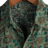 Brett Men's Retro Paisley Short-Sleeve Shirt – Green