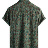 Brett Men's Retro Paisley Short-Sleeve Shirt – Green