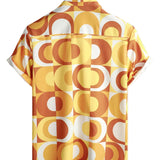 Miles Men's Retro Geometric Short-Sleeve Shirt – Yellow