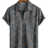 Blue 70s Paisley Men's Shirt