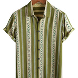 Green Aztec Retro Men's Shirt
