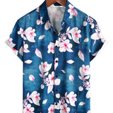 Navy Floral Camp-Collar Men's Shirt