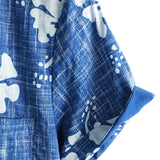 Blue Hawaiian Floral Button-Up Men's Shirt