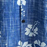 Blue Hawaiian Floral Button-Up Men's Shirt