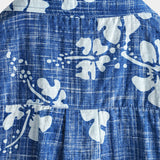 Blue Hawaiian Floral Button-Up Men's Shirt