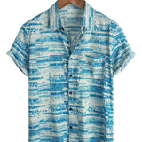 Kyle Men's Retro Short-Sleeve Shirt – Blue