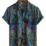 Grey Retro Floral Men's Shirt