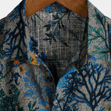 Grey Retro Floral Men's Shirt