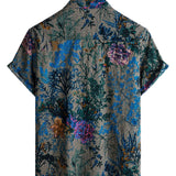 Grey Retro Floral Men's Shirt