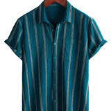 Travis Men's Hawaiian Short-Sleeve Striped Shirt