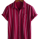 Travis Men's Hawaiian Short-Sleeve Striped Shirt
