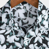 Blue Tropical Floral Men's Shirt