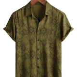 Mark Men's Retro Floral Short-Sleeve Shirt – Green