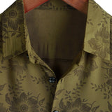 Mark Men's Retro Floral Short-Sleeve Shirt – Green
