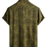 Mark Men's Retro Floral Short-Sleeve Shirt – Green