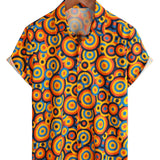 Blake Men's Retro Geometric Short-Sleeve Shirt – Yellow