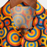 Blake Men's Retro Geometric Short-Sleeve Shirt – Yellow