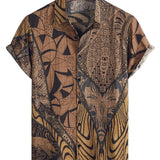 Brown Retro Vintage Men's Shirt