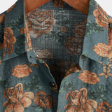 Blue Retro Floral Summer Men's Shirt
