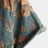 Blue Retro Floral Summer Men's Shirt