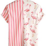 Pink Flamingo Striped Men's Shirt