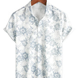 Derek Men's Hawaiian Floral Short-Sleeve Shirt – White