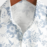 Derek Men's Hawaiian Floral Short-Sleeve Shirt – White