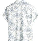 Derek Men's Hawaiian Floral Short-Sleeve Shirt – White