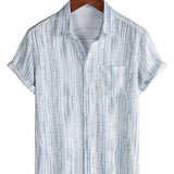 Striped Men's Shirt with Pocket