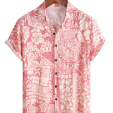 Kyle Men's Hawaiian Floral Short-Sleeve Shirt – Pink