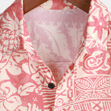 Kyle Men's Hawaiian Floral Short-Sleeve Shirt – Pink
