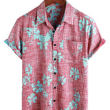 Red Floral Hawaiian Men's Shirt
