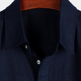 Navy Men's Shirt with Chest Pockets