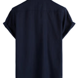 Navy Men's Shirt with Chest Pockets